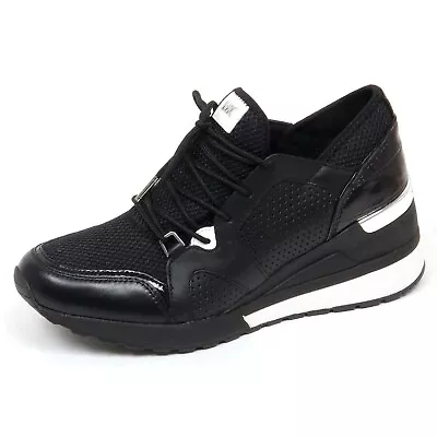 F0808 Sneaker Donna Black MICHAEL KORS SCOUT TRAINER Scarpe Shoe Woman • $203