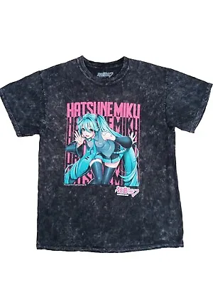 Hatsune Miku T Shirt Men's Medium Vocaloid Anime Mineral Wash Graphic Print  • $12