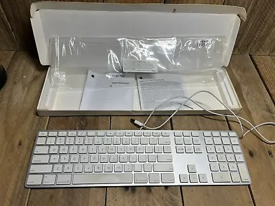 Real  Apple Wired Aluminum USB Keyboard - A1243 MB110LL/A Slim IMac Mac Mini  • $46.74