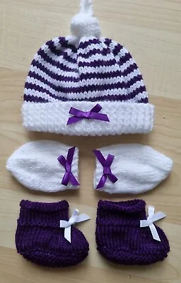 £5.99 • Buy HAT, MITTENS & BOOTEES Set To Fit 17-19 Inch Baby Doll/Baby Annabell (3)