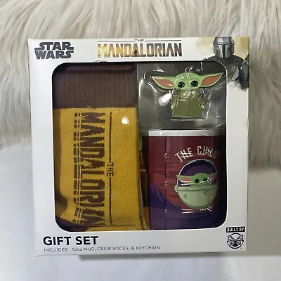 Star Wars The Mandalorian Baby Yoda Boxed Gift Set W/ Crew Socks Mug Key Chain • $16.99