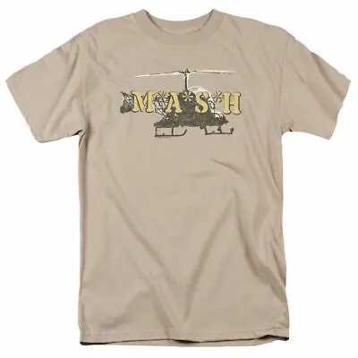 Mash Chopper T Shirt Mens 4077 Helicopter Licensed Classic TV Show Sand • $16.79