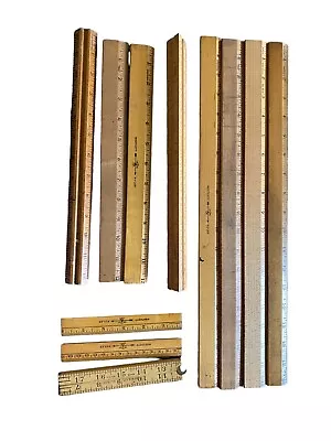 Mixed Lot Of Vintage Wooden Rulers 18  12  6  Foldable 3 Sided • $25.95