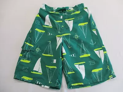 Swim Shorts Beach Surf Shorts Sailing Pattern Green Small 26  - 28  Waist • £15