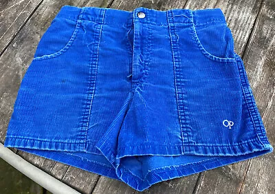 OP Ocean Pacific Vintage Boys 80 Corduroy Shorts Size 16/28 Blue • $69.25