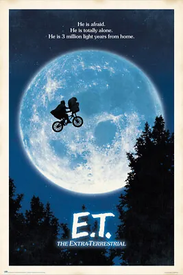 E.T. - Movie Poster (Regular Style - ET Bicycle & Moon) (Size: 24  X 36 ) • $12.99