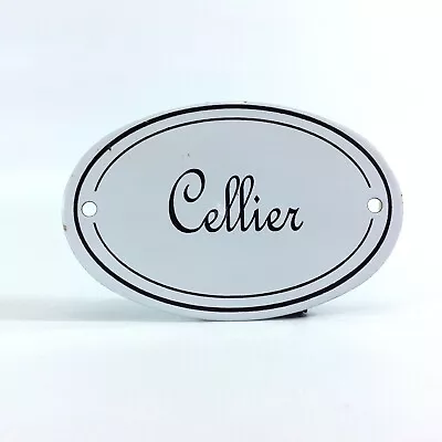 Vintage French Enamel  CELLIER  Cellar Sign Door  • $37