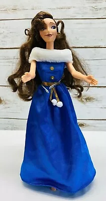 DISNEY MEGARA HERCULES Fashion Barbie Doll Long Brunette Blue Gown 12  Tall Used • $35.99