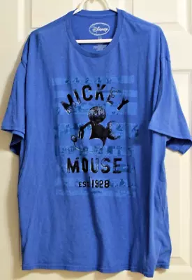 Disney Mickey  Mouse 1928 T Shirt Heather Blue Graphic T-Shirt Tshirt • $11.95