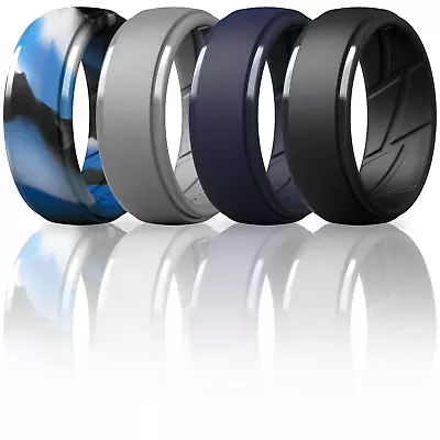 ThunderFit Silicone Ring Men Breathable Air Flow Grooves - 10mm Wide (4 Pack) • $14.99