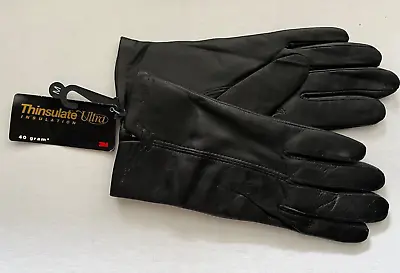 Eddie Bauer Black Leather Thinsulate Ultra Women's Size M Gloves NWT • $24.95
