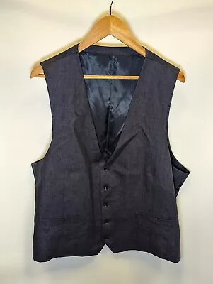 John Lewis Blue Linen Waistcoat Size XL • £16.99