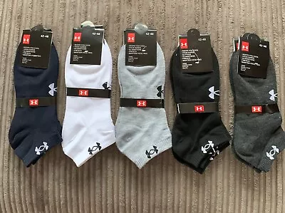 £6.50 • Buy UNDER ARMOUR HeatGear® NO SHOW CUSHIONED SPORT ANKLE SOCKS / 2 PAIR PACK