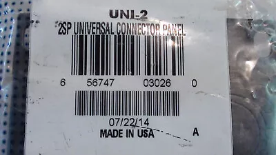 Middle Atlantic UNI2 2 Space Universal Connector Panel 32 Universal Knock-outs • $39