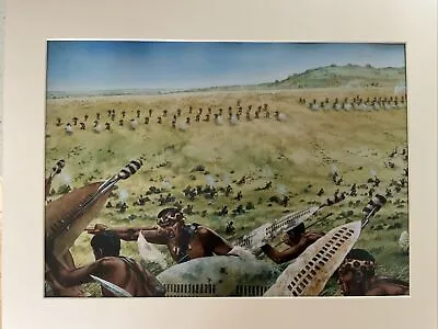 Battle  Of Isandlwana. Zulu War. Mounted Print 20 X 16 • £25