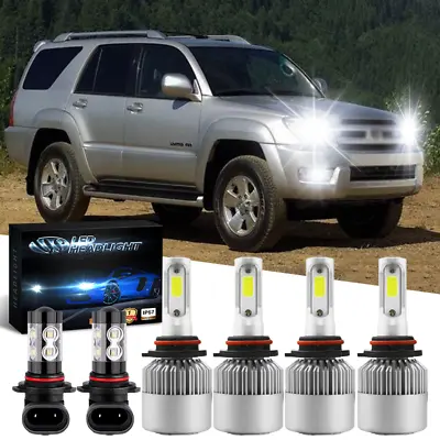 For 2003 2004 2005 Toyota 4Runner - 6X LED Headlight Hi-Lo + Fog Light Bulbs Kit • $31.55