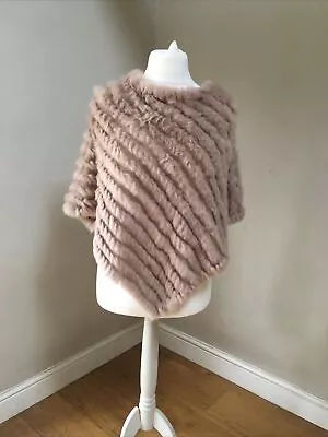 £8 • Buy Women Real Rabbit Fur Knitted Shawl Poncho Cape Shawl Wrap Winter Warm Pullover