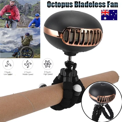 $16.92 • Buy Mini Cooling Fan 3 Speeds USB Rechargeable Clip On Desk Baby Stroller Portable