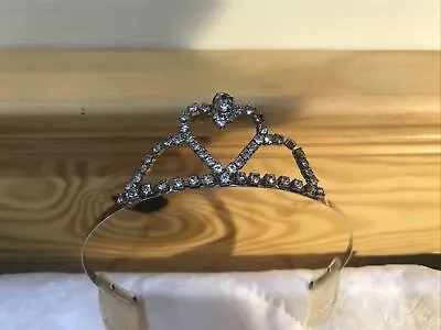 Vintage 1960s Clear Rhinestone Tiara Crown • $31.49