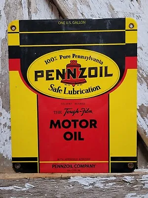 Vintage Pennzoil Porcelain Sign Car Truck Motor Oil Auto Service Station 12  • $176.35