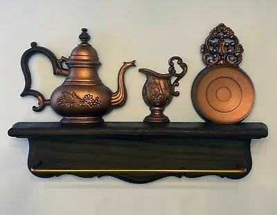 Vintage Dart Industries Coppercraft Decorative Tea Pot Shelf Towel Bar Holder  • £37.99