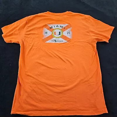 FloGrown Miami Hurricanes Orange Short Sleeve Cotton T-Shirt Men's 2XL • $16.97