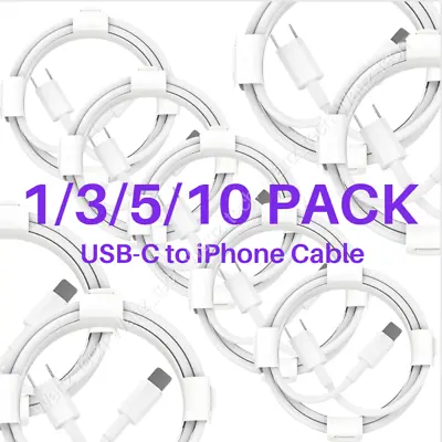 $12.28 • Buy Bulk Lot PD Fast Charger USB-C To IPhone Cable 6ft 3ft For Apple 14 13 12 11 XR