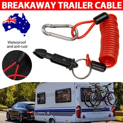 Trailer Safety Electric Breakaway Cable Brake Away Switch For Caravan Camper Car • $14.17