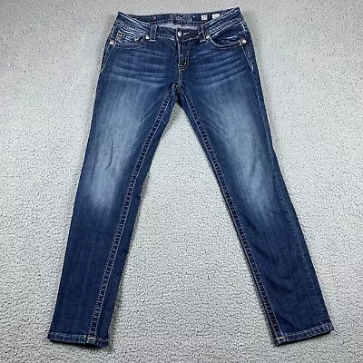 Miss Me Jeans Womens 29 (30x30 Actual) Blue Signature Skinny Low-Rise Stretch • $32.37