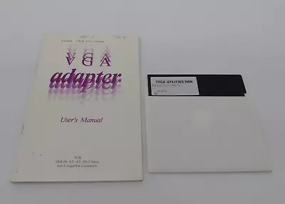 VGA Adapter 5.25  Floppy Disk And Users Manual IBM PC XT AT PS/2 Series • $9.99