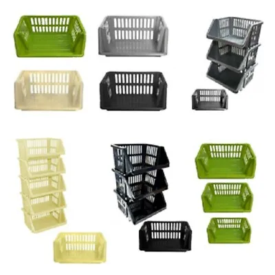 Vegetable Fruit Rack Kitchen Storage Stacking Stackable Basket 1 2 34 5 Tier • £4.42