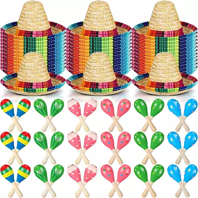 Mini Fiesta Maracas Mexican Sombrero Hats Mexican Themed Decorations Carnival Su • $37.99