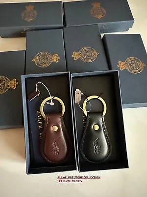 NWT Polo Ralph Lauren Pony Leather Pony Key Chain Key Ring Key Fob In BOX • $33
