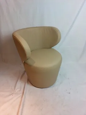 Tub Chair Cream Leather Bucket Chair • £100