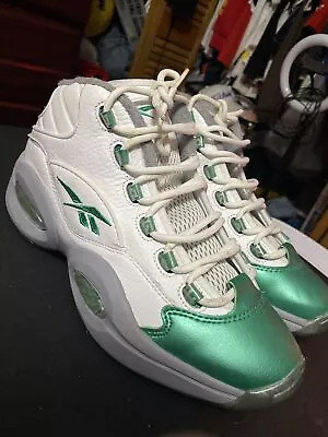 Reebok Classics Question Mid White Green Allen Iverson ID6690 Size 9 WORN ONCE • $70