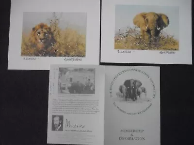 David Shepherd Signed Animal Wildlife Painting Postcards X2 • £4.99