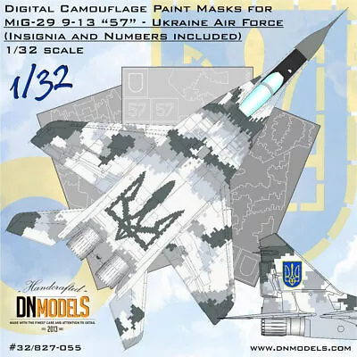 DN 1/32 Ghost Of Kyiv MiG-29 Fulcrum Ukrainian Digital Camo Paint Masking • $37.86