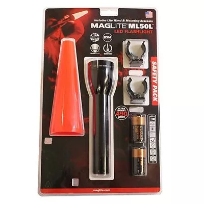 Maglite 2 C Cell Mini LED Flashlight Safety Pack 490 Lumens Black ML50L-I201G • $87.85