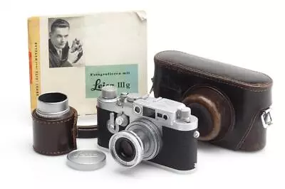 Leitz Leica Iiig Chrome W. Elmar 2.8/5cm & Case (1713033414) • $3475.02