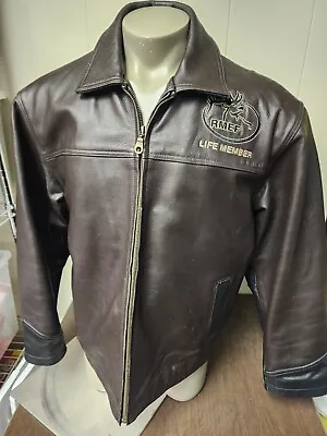 Rocky Mountain Elk Foundation Life Member Roper Leather Jacket Size XLarge • $129.99