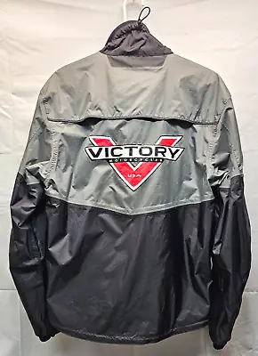 Victory Motorcycles Windbreaker Pro Speed Rain Jacket Black Gray Size XS • $24.99