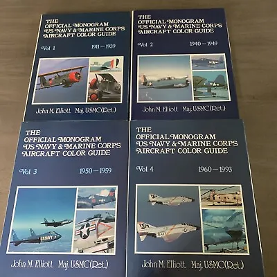 Lot Vol. 1-4 OFFICIAL MONOGRAM US NAVY & MARINE CORPS AIRCRAFT COLOR GUIDE USMC • $259.99