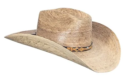 Natural 8 Second Cowboy Hat Mexican Palm Straw Wide Brim | Light Tan  MexART • $29.85