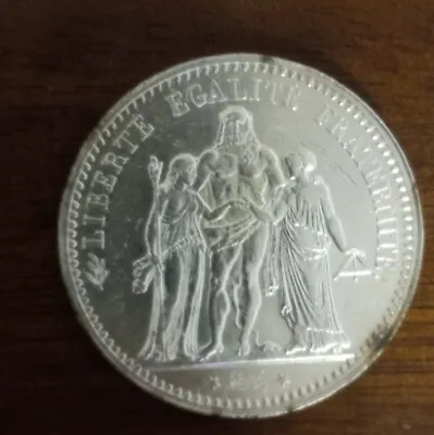 France 1875 A Large Silver 5 Francs AU Hercules  • $38.89
