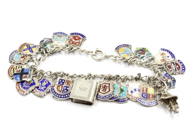 £13.50 • Buy .925 STERLING SILVER Vintage English Town Charms Charm Bracelet, 38.9g - K07