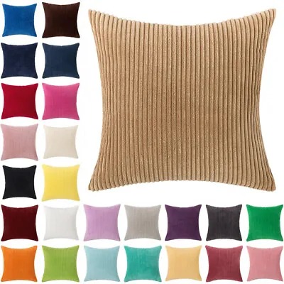 Corduroy Jumbo Cord Plush Plain Soft Cushion Cover Pillow Case 16  18  20  24  • $21.35