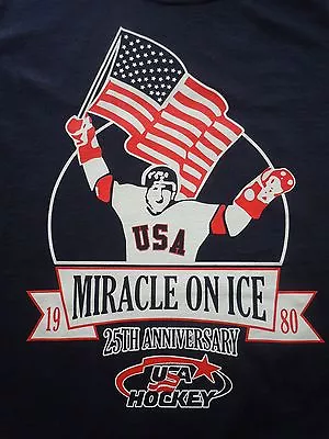  1980 OLYMPICS LAKE PLACID ANIVERSERY MIRACLE ON ICE XL Tee Shirt  • $29.95