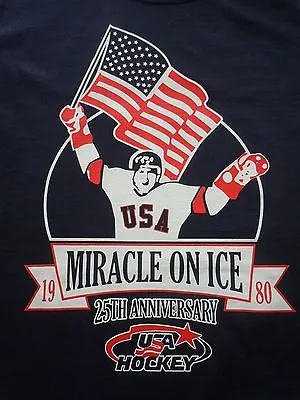 USA HOCKEY 1980 OLYMPICS LAKE PLACID ANIVERSERY MIRACLE ON ICE Herb Brooks XL  • $19.95