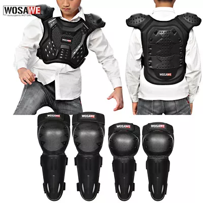 WOSAWE Kids Skateboard Motorcycle Ski Protective Gear Armor Vest Knee Elbow Pads • $43.69