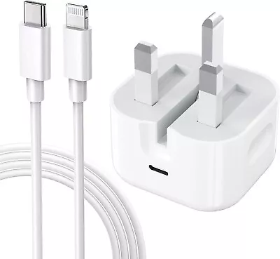 20W USB-C Fast 1M Charger Cable And Plug For Apple IPhone IPad X 11 12 13 14 UK • £13.99